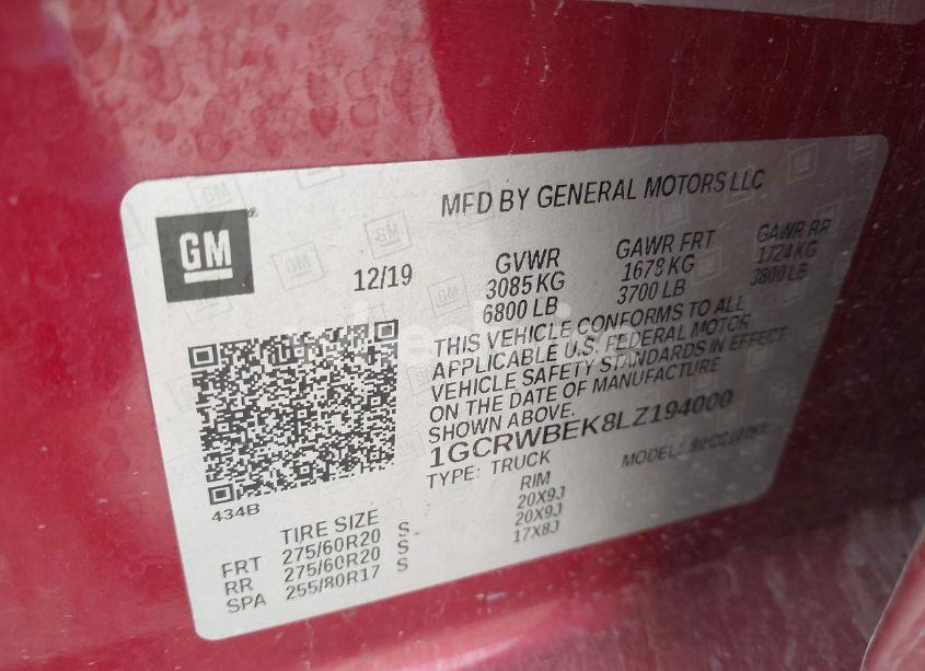 Photo 9 of 2020 Chevrolet Silverado 1500 2WD DOUBLE CAB STANDARD BED CUSTOM (VIN 1GCRWBEK8LZ194000)