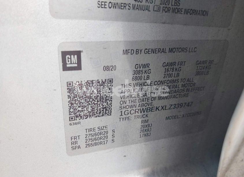 Photo 9 of 2020 Chevrolet Silverado 1500 2WD DOUBLE CAB STANDARD BED CUSTOM (VIN 1GCRWBEKXLZ339747)