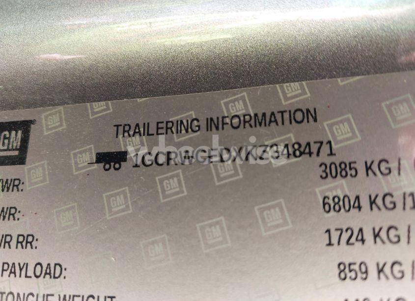 Photo 9 of 2019 Chevrolet Silverado 1500 LT (VIN 1GCRWCEDXKZ348471)