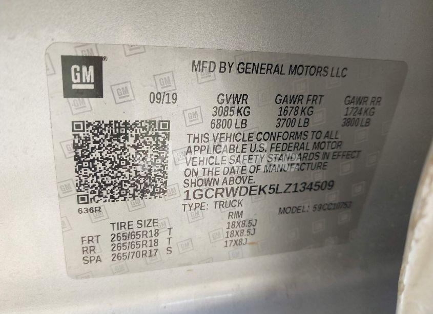 Photo 9 of 2020 Chevrolet Silverado 1500 2WD DOUBLE CAB STANDARD BED RST (VIN 1GCRWDEK5LZ134509)