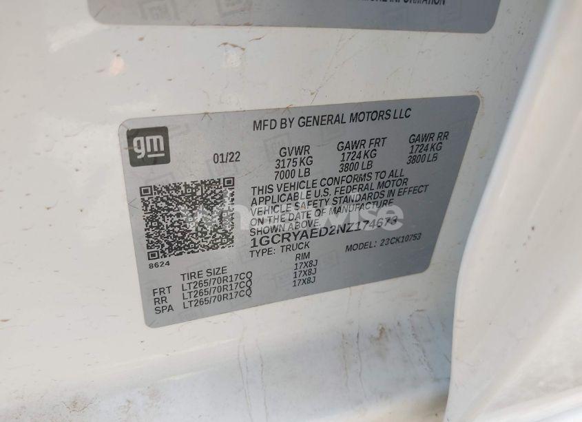 Photo 9 of 2022 Chevrolet Silverado 1500 LTD 4WD DOUBLE CAB STANDARD BED WT (VIN 1GCRYAED2NZ174673)