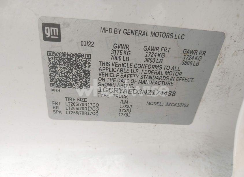 Photo 9 of 2022 Chevrolet Silverado 1500 LTD 4WD DOUBLE CAB STANDARD BED WT (VIN 1GCRYAED3NZ174438)