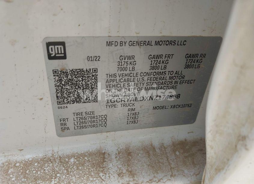 Photo 9 of 2022 Chevrolet Silverado 1500 LTD 4WD DOUBLE CAB STANDARD BED WT (VIN 1GCRYAEDXNZ174808)