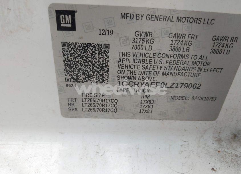 Photo 9 of 2020 Chevrolet Silverado 1500 4WD DOUBLE CAB STANDARD BED WT (VIN 1GCRYAEF0LZ179062)