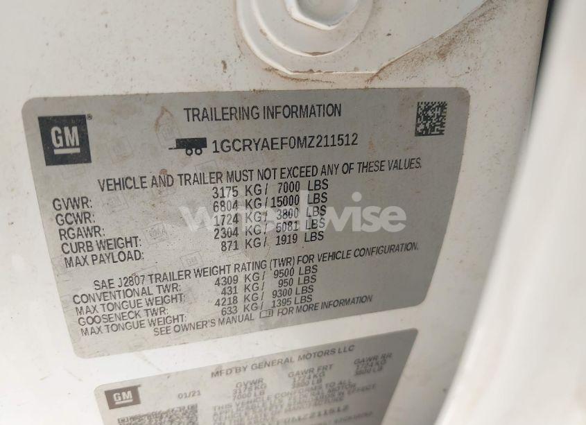 Photo 9 of 2021 Chevrolet Silverado 1500 4WD DOUBLE CAB STANDARD BED WT (VIN 1GCRYAEF0MZ211512)