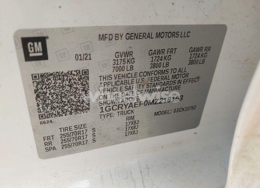 Photo 9 of 2021 Chevrolet Silverado 1500 4WD DOUBLE CAB STANDARD BED WT (VIN 1GCRYAEF0MZ218153)