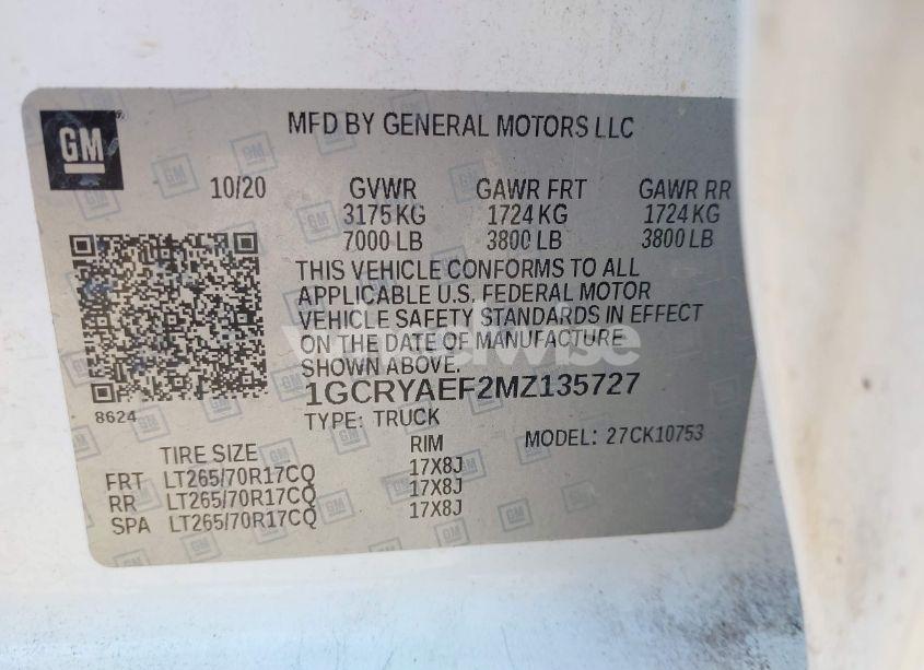 Photo 9 of 2021 Chevrolet Silverado 1500 4WD DOUBLE CAB STANDARD BED WT (VIN 1GCRYAEF2MZ135727)