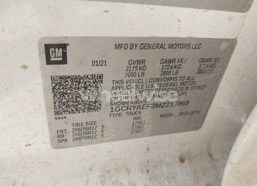 Photo 9 of 2021 Chevrolet Silverado 1500 4WD DOUBLE CAB STANDARD BED WT (VIN 1GCRYAEF3MZ217868)