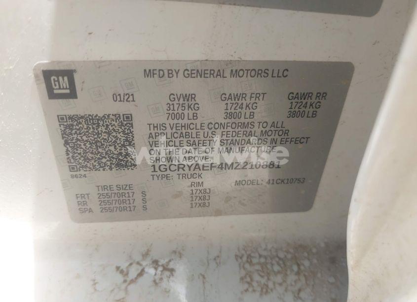 Photo 9 of 2021 Chevrolet Silverado 1500 4WD DOUBLE CAB STANDARD BED WT (VIN 1GCRYAEF4MZ210881)