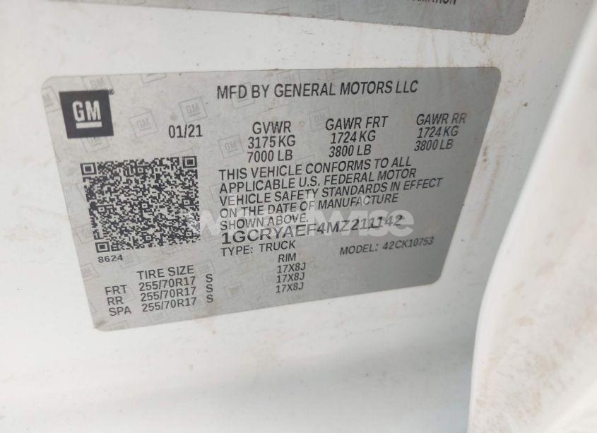 Photo 9 of 2021 Chevrolet Silverado 1500 4WD DOUBLE CAB STANDARD BED WT (VIN 1GCRYAEF4MZ211142)