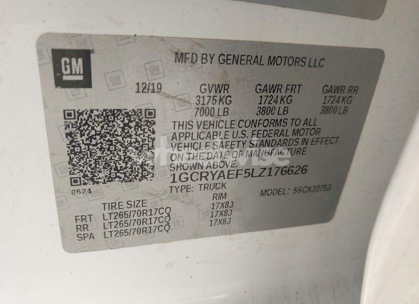 Photo 9 of 2020 Chevrolet Silverado 1500 4WD DOUBLE CAB STANDARD BED WT (VIN 1GCRYAEF5LZ176626)