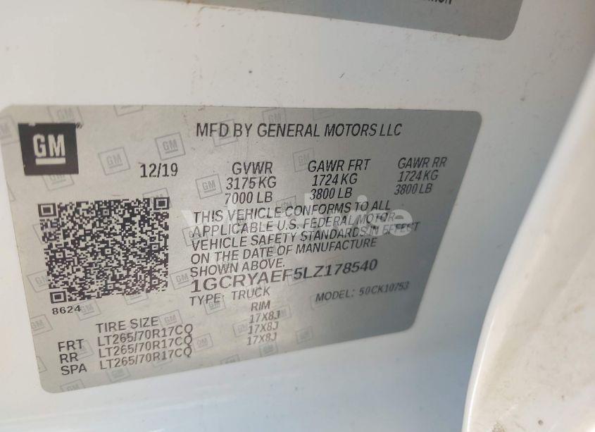 Photo 9 of 2020 Chevrolet Silverado 1500 4WD DOUBLE CAB STANDARD BED WT (VIN 1GCRYAEF5LZ178540)