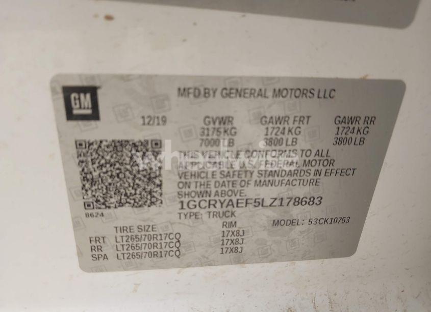 Photo 9 of 2020 Chevrolet Silverado 1500 4WD DOUBLE CAB STANDARD BED WT (VIN 1GCRYAEF5LZ178683)