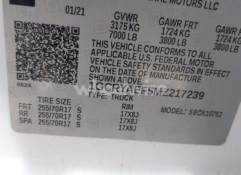 Photo 9 of 2021 Chevrolet Silverado 1500 4WD DOUBLE CAB STANDARD BED WT (VIN 1GCRYAEF5MZ217239)