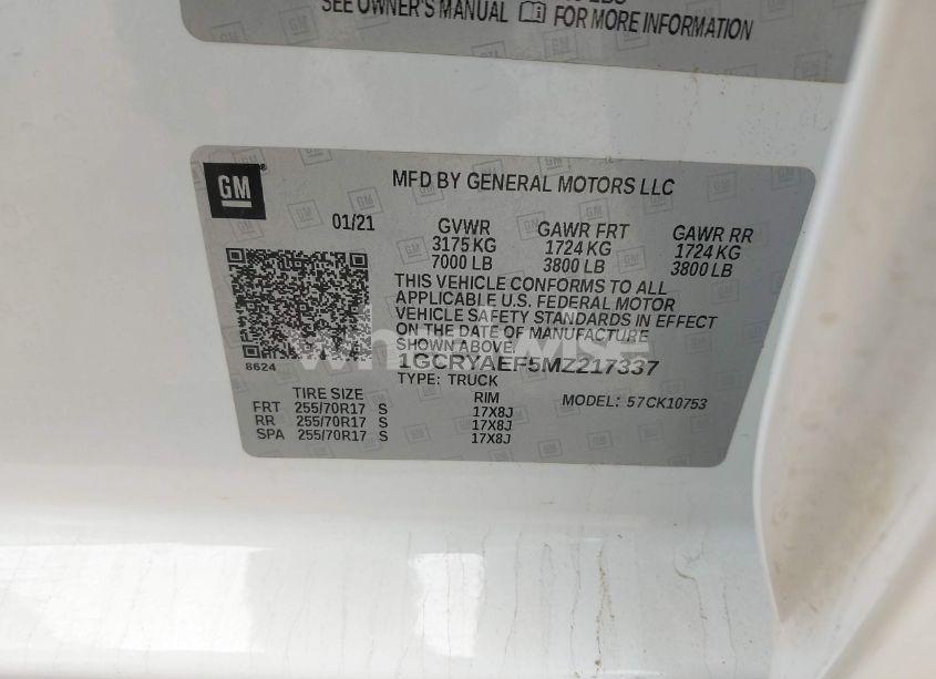 Photo 9 of 2021 Chevrolet Silverado 1500 4WD DOUBLE CAB STANDARD BED WT (VIN 1GCRYAEF5MZ217337)