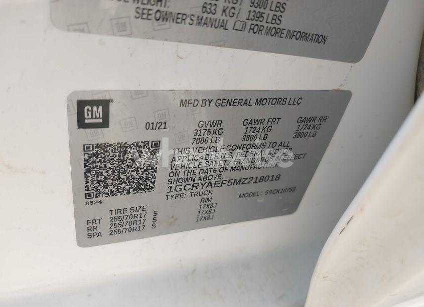 Photo 9 of 2021 Chevrolet Silverado 1500 4WD DOUBLE CAB STANDARD BED WT (VIN 1GCRYAEF5MZ218018)