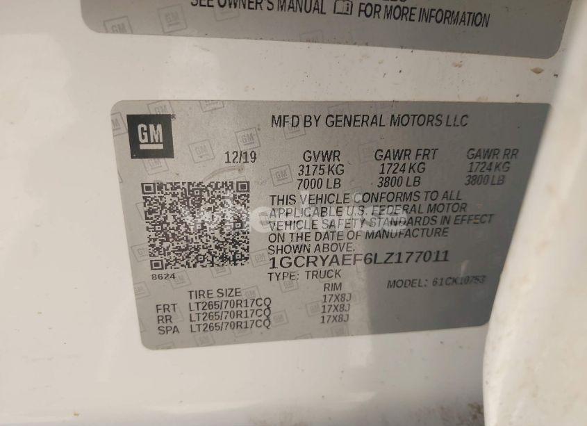 Photo 9 of 2020 Chevrolet Silverado 1500 4WD DOUBLE CAB STANDARD BED WT (VIN 1GCRYAEF6LZ177011)