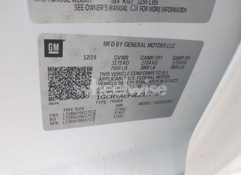 Photo 9 of 2020 Chevrolet Silverado 1500 4WD DOUBLE CAB STANDARD BED WT (VIN 1GCRYAEF6LZ179454)