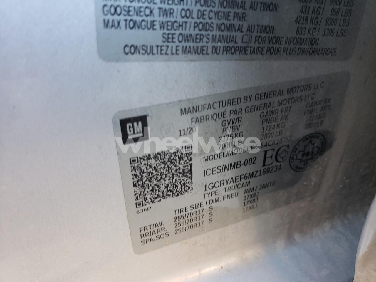 Photo 12 of 2021 CHEVROLET SILVERADO K1500 (VIN 1GCRYAEF6MZ169234)