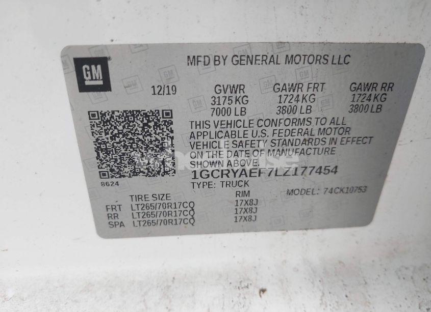 Photo 9 of 2020 Chevrolet Silverado 1500 4WD DOUBLE CAB STANDARD BED WT (VIN 1GCRYAEF7LZ177454)