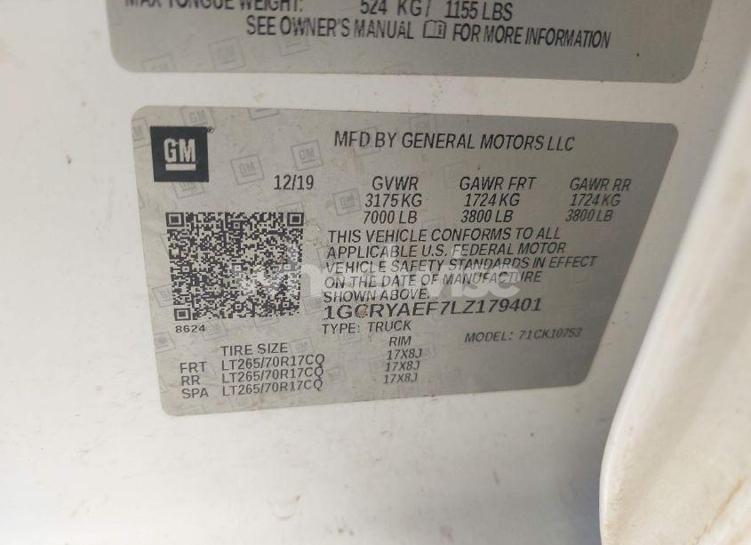 Photo 9 of 2020 Chevrolet Silverado 1500 4WD DOUBLE CAB STANDARD BED WT (VIN 1GCRYAEF7LZ179401)