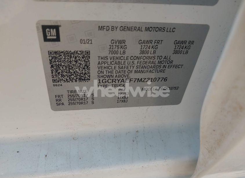 Photo 9 of 2021 Chevrolet Silverado 1500 4WD DOUBLE CAB STANDARD BED WT (VIN 1GCRYAEF7MZ210776)