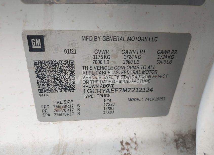 Photo 9 of 2021 Chevrolet Silverado 1500 4WD DOUBLE CAB STANDARD BED WT (VIN 1GCRYAEF7MZ212124)