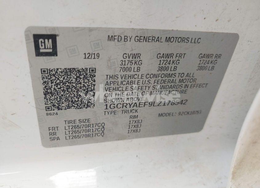 Photo 9 of 2020 Chevrolet Silverado 1500 4WD DOUBLE CAB STANDARD BED WT (VIN 1GCRYAEF9LZ178542)