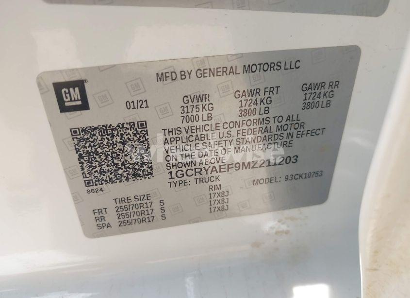 Photo 9 of 2021 Chevrolet Silverado 1500 4WD DOUBLE CAB STANDARD BED WT (VIN 1GCRYAEF9MZ211203)