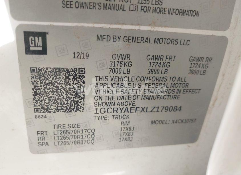 Photo 9 of 2020 Chevrolet Silverado 1500 4WD DOUBLE CAB STANDARD BED WT (VIN 1GCRYAEFXLZ179084)