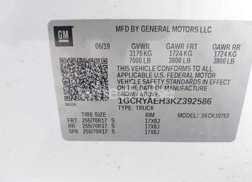 Photo 9 of 2019 Chevrolet Silverado 1500 WORK TRUCK (VIN 1GCRYAEH3KZ392586)