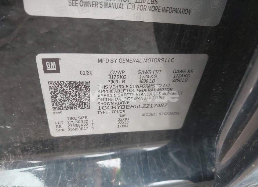 Photo 9 of 2020 Chevrolet Silverado 1500 4WD DOUBLE CAB STANDARD BED CUSTOM (VIN 1GCRYBEH5LZ217487)