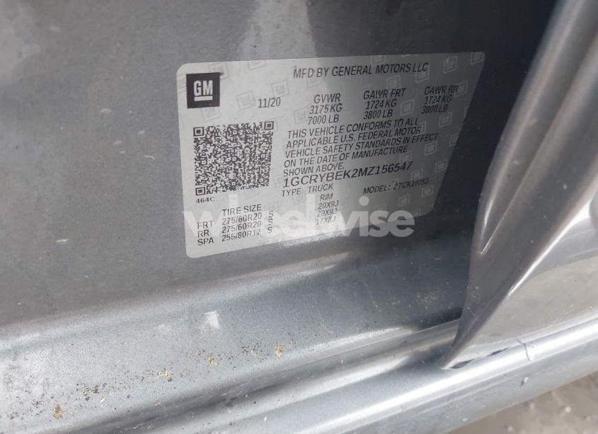 Photo 9 of 2021 Chevrolet Silverado 1500 4WD DOUBLE CAB STANDARD BED CUSTOM (VIN 1GCRYBEK2MZ156547)