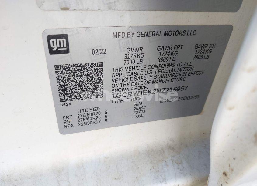 Photo 9 of 2022 Chevrolet Silverado 1500 LTD 4WD DOUBLE CAB STANDARD BED CUSTOM (VIN 1GCRYBEK2NZ216957)