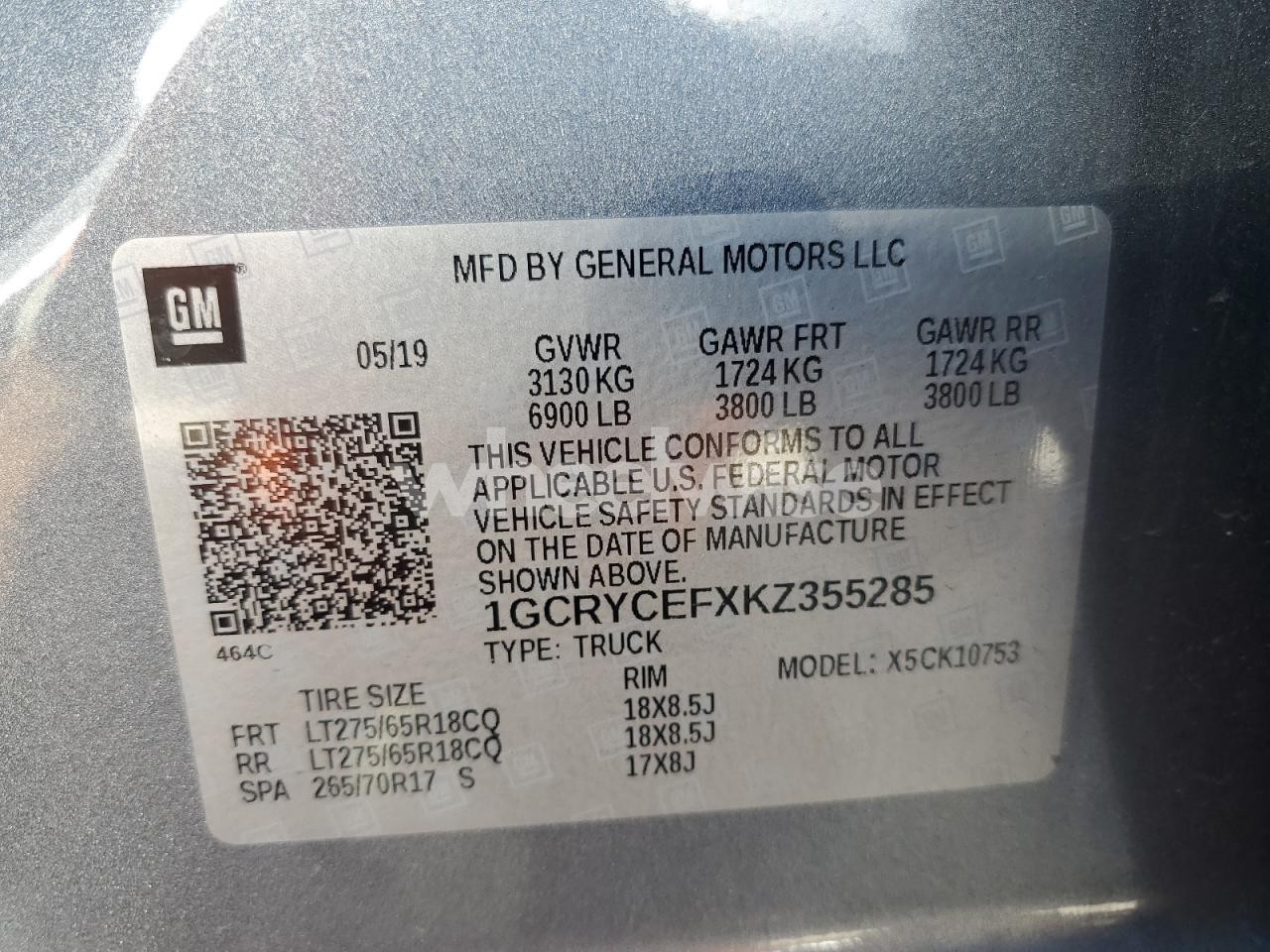 Photo 12 of 2019 CHEVROLET SILVERADO K1500 TRAIL BOSS CUSTOM (VIN 1GCRYCEFXKZ355285)