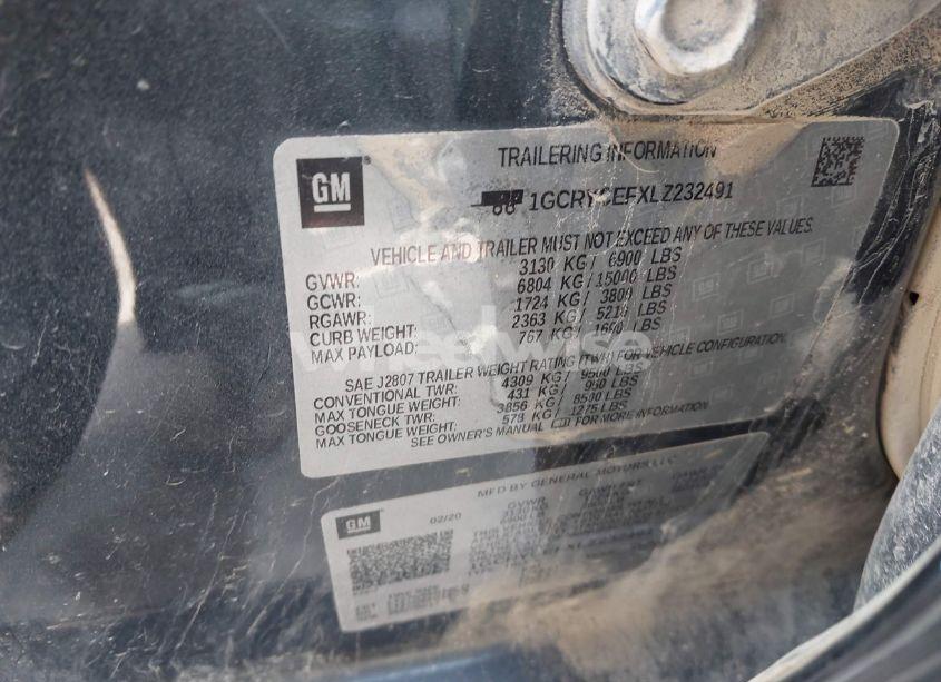 Photo 9 of 2020 Chevrolet Silverado 1500 4WD DOUBLE CAB STANDARD BED CUSTOM TRAIL BOSS (VIN 1GCRYCEFXLZ232491)