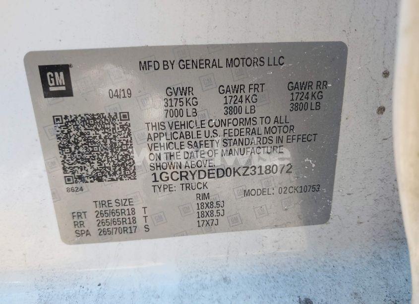 Photo 9 of 2019 Chevrolet Silverado 1500 LT (VIN 1GCRYDED0KZ318072)