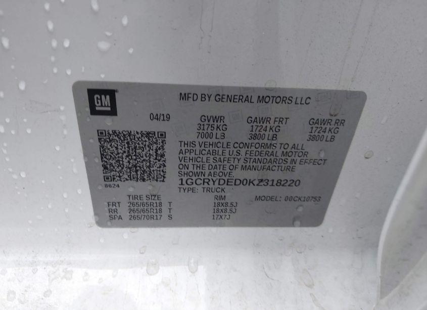 Photo 9 of 2019 Chevrolet Silverado 1500 LT (VIN 1GCRYDED0KZ318220)