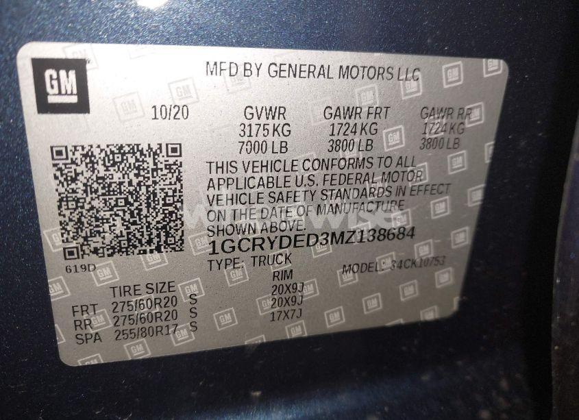 Photo 9 of 2021 Chevrolet Silverado 1500 4WD DOUBLE CAB STANDARD BED LT (VIN 1GCRYDED3MZ138684)