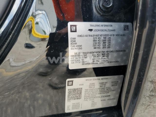 Photo 8 of 2020 CHEVROLET SILVERADO K1500 LT N/A (VIN 1GCRYDED5LZ324449)