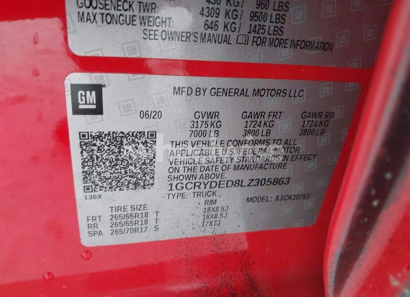 Photo 9 of 2020 Chevrolet Silverado 1500 4WD DOUBLE CAB STANDARD BED LT (VIN 1GCRYDED8LZ305863)