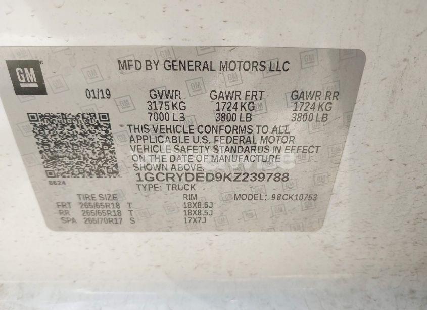 Photo 9 of 2019 Chevrolet Silverado 1500 LT (VIN 1GCRYDED9KZ239788)