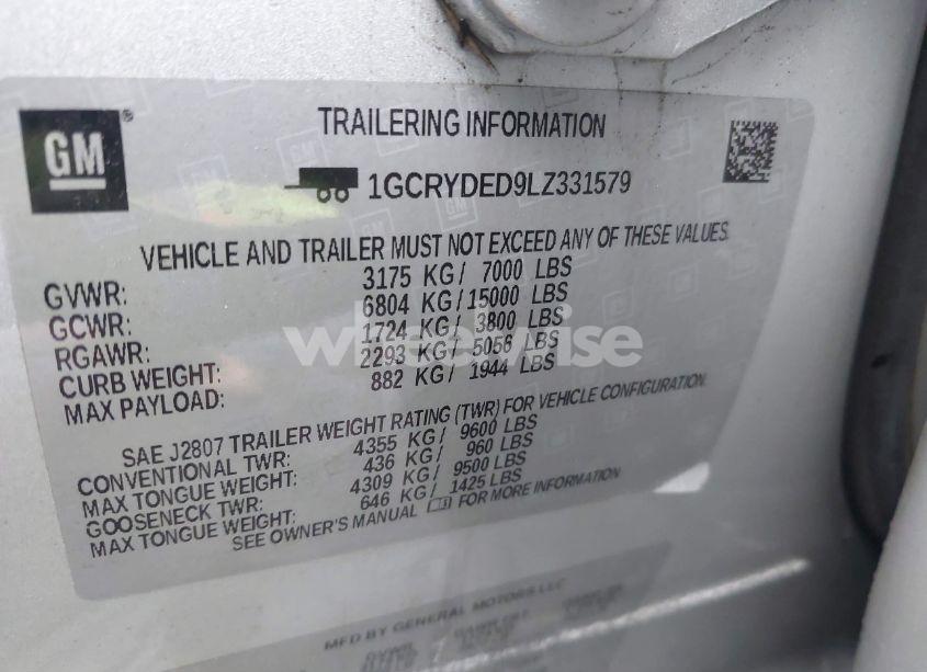 Photo 9 of 2020 Chevrolet Silverado 1500 4WD DOUBLE CAB STANDARD BED LT (VIN 1GCRYDED9LZ331579)