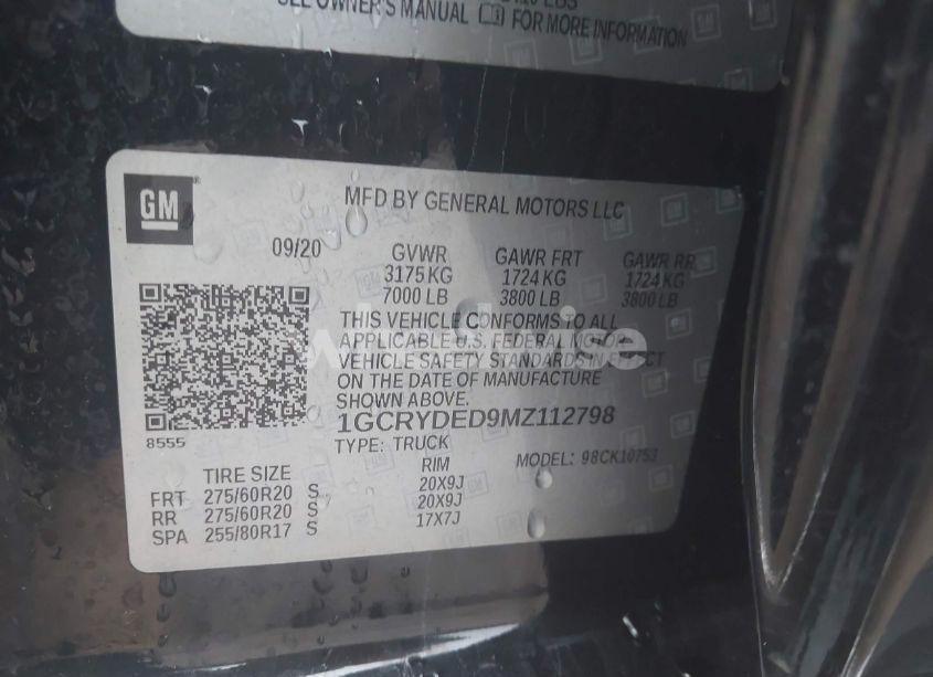 Photo 9 of 2021 Chevrolet Silverado 1500 4WD STANDARD BED LT (VIN 1GCRYDED9MZ112798)