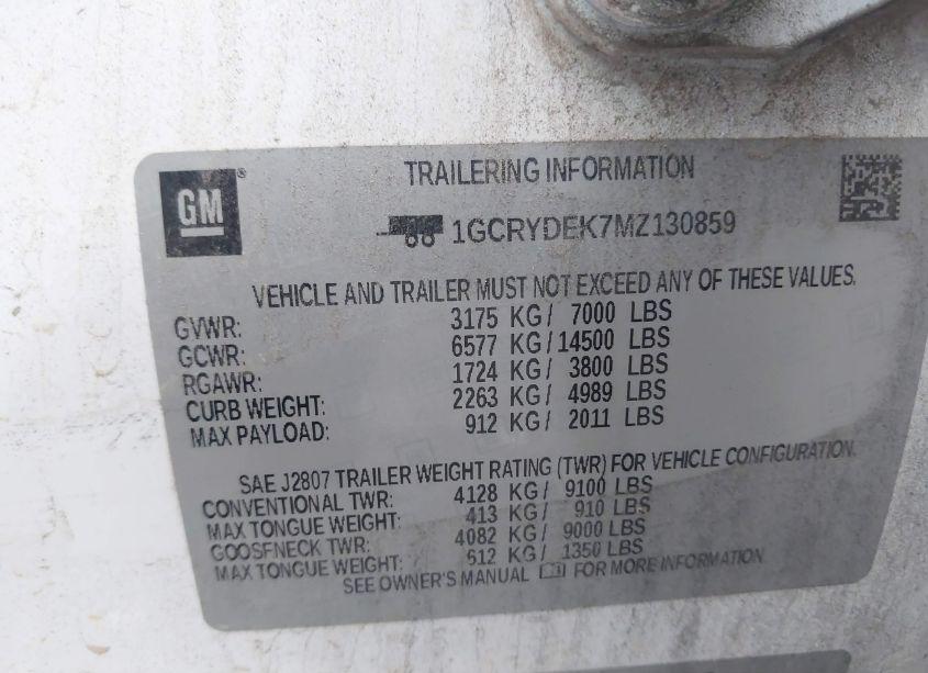 Photo 9 of 2021 Chevrolet Silverado 1500 4WD STANDARD BED LT (VIN 1GCRYDEK7MZ130859)