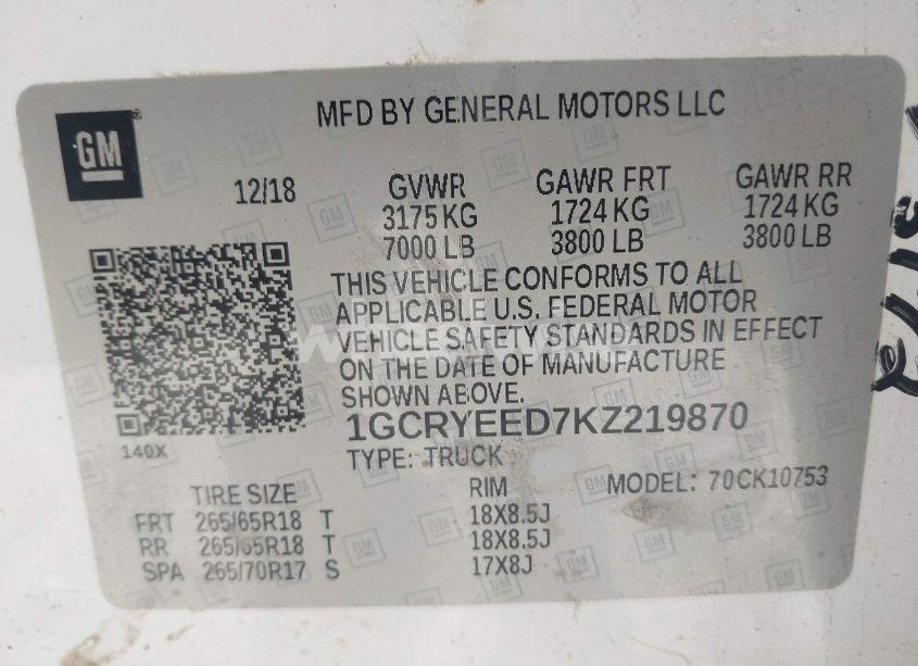 Photo 9 of 2019 Chevrolet Silverado 1500 RST (VIN 1GCRYEED7KZ219870)