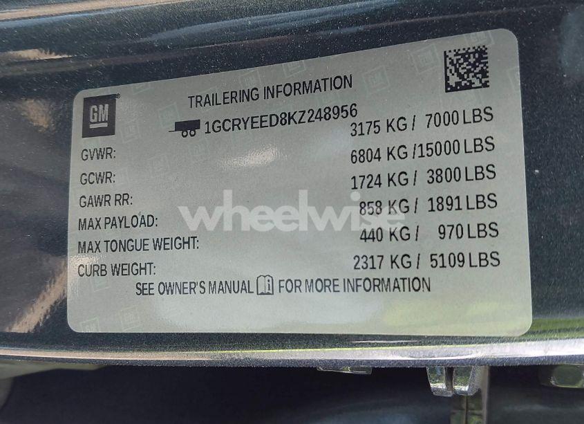 Photo 9 of 2019 Chevrolet Silverado 1500 RST (VIN 1GCRYEED8KZ248956)