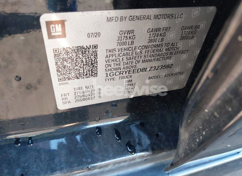 Photo 9 of 2020 Chevrolet Silverado 1500 4WD DOUBLE CAB STANDARD BED RST (VIN 1GCRYEED8LZ323592)