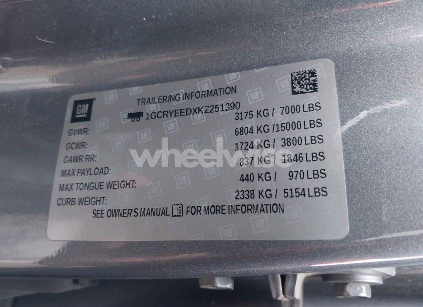 Photo 9 of 2019 Chevrolet Silverado 1500 RST (VIN 1GCRYEEDXKZ251390)