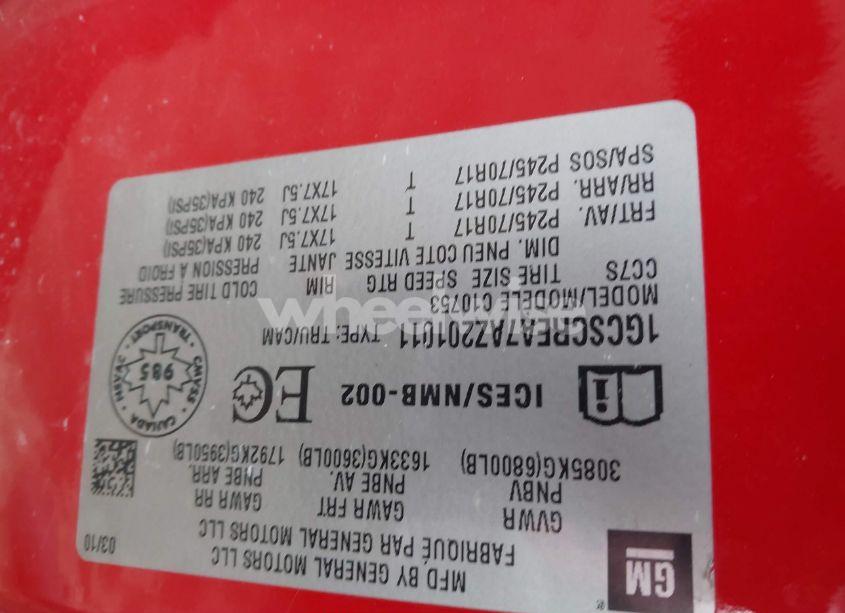 Photo 9 of 2010 Chevrolet Silverado 1500 LS (VIN 1GCSCREA7AZ201011)